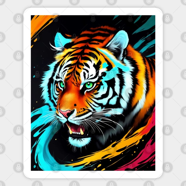 Amazing Wild Tiger Roaring Magnet by Juka